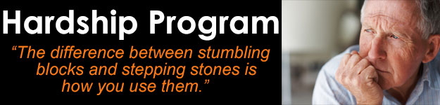 Hardship Program Heading - "The difference between stumbling blocks and stepping stones is how you use them."